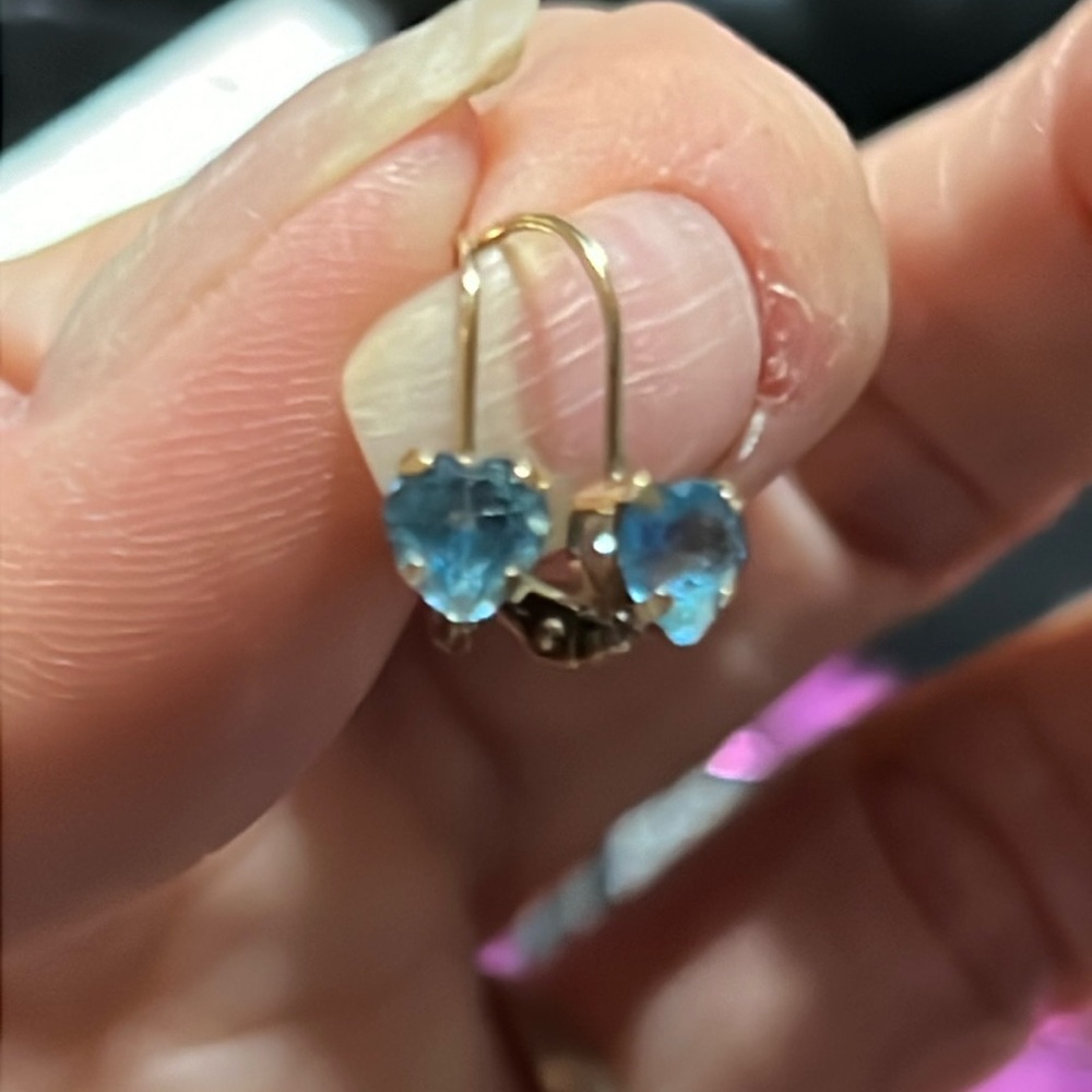 10k blue topaz heart earrings!